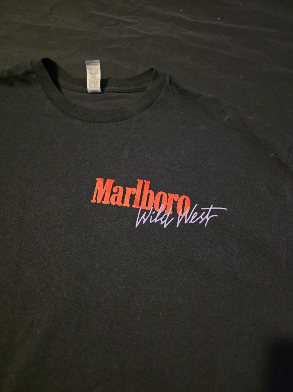 Gildan Black Tee with Red and Purple Marlboro Script